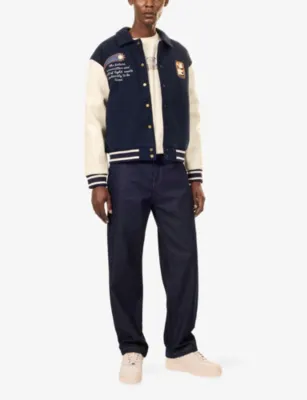 NOT BORING No Curfew Woven Varsity Jacket in NAVY, additional product view 2