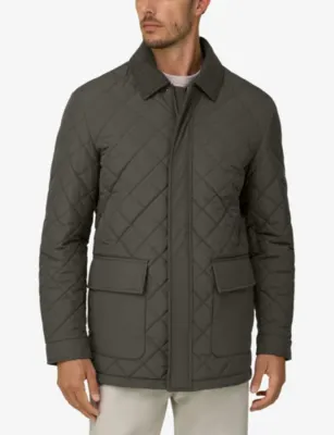 BOGGI MILANO Padded Patch-Pocket Woven Peacoat detail 3