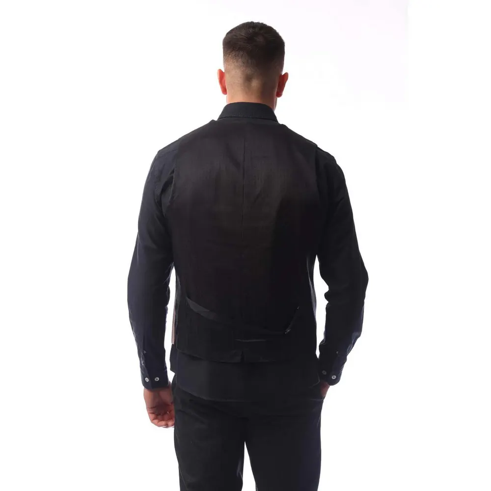 Boss Men's Huge Waistcoat in Pink, additional product view 2