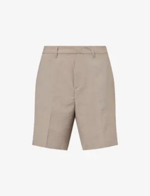 EMPORIO ARMANI Logo-Plate Seersucker Woven Shorts