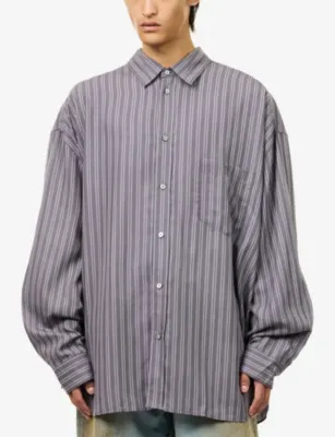 ACNE STUDIOS Soffia Striped Oversized Woven Shirt detail 3