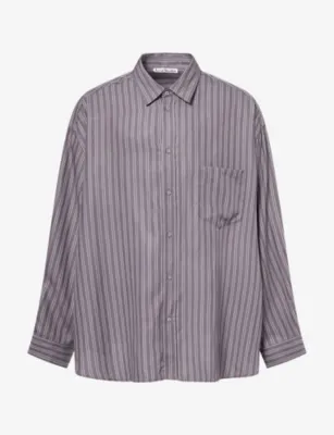 ACNE STUDIOS Soffia Striped Oversized Woven Shirt