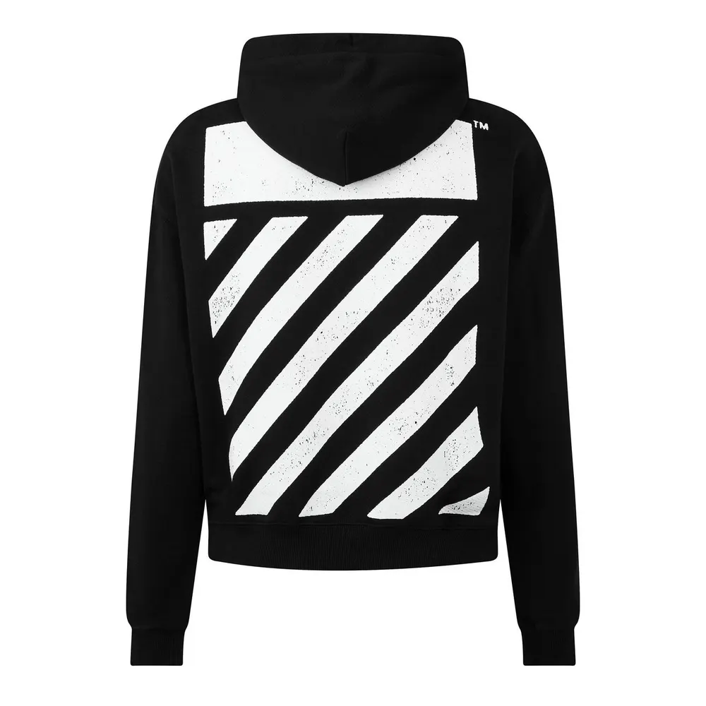 L AB Off White Men's Off Diag Cotton Over the Head Oversized-Fit Hoodie detail 2
