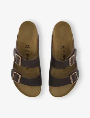 BIRKENSTOCK Arizona Double-Strap Suede Sandals - EUR 42 / 8 UK MEN in HABANA WAXY LEATHER, additional product view 2