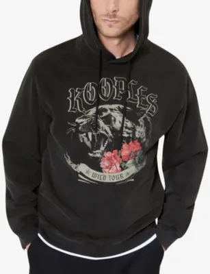 THE KOOPLES Branded-Print Relaxed-Fit Cotton-Jersey Hoody detail 3