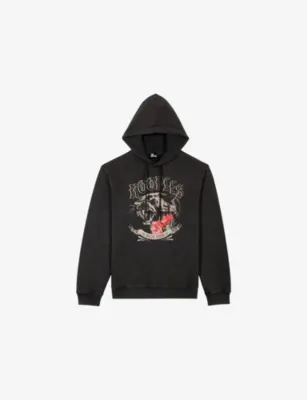 THE KOOPLES Branded-Print Relaxed-Fit Cotton-Jersey Hoody