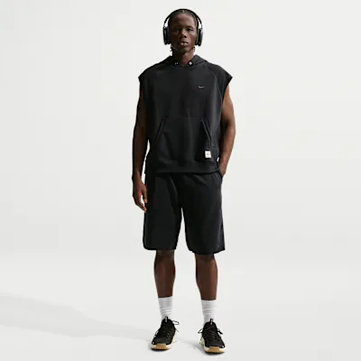 Nike NAC Men's Dri-FIT Fleece Training Shorts - Black/Pale Ivory/Black