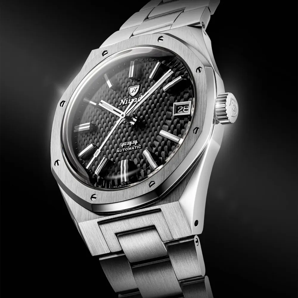 Nivada Grenchen F77 MK2 38mm Mens Watch Black in Black, additional product view 2
