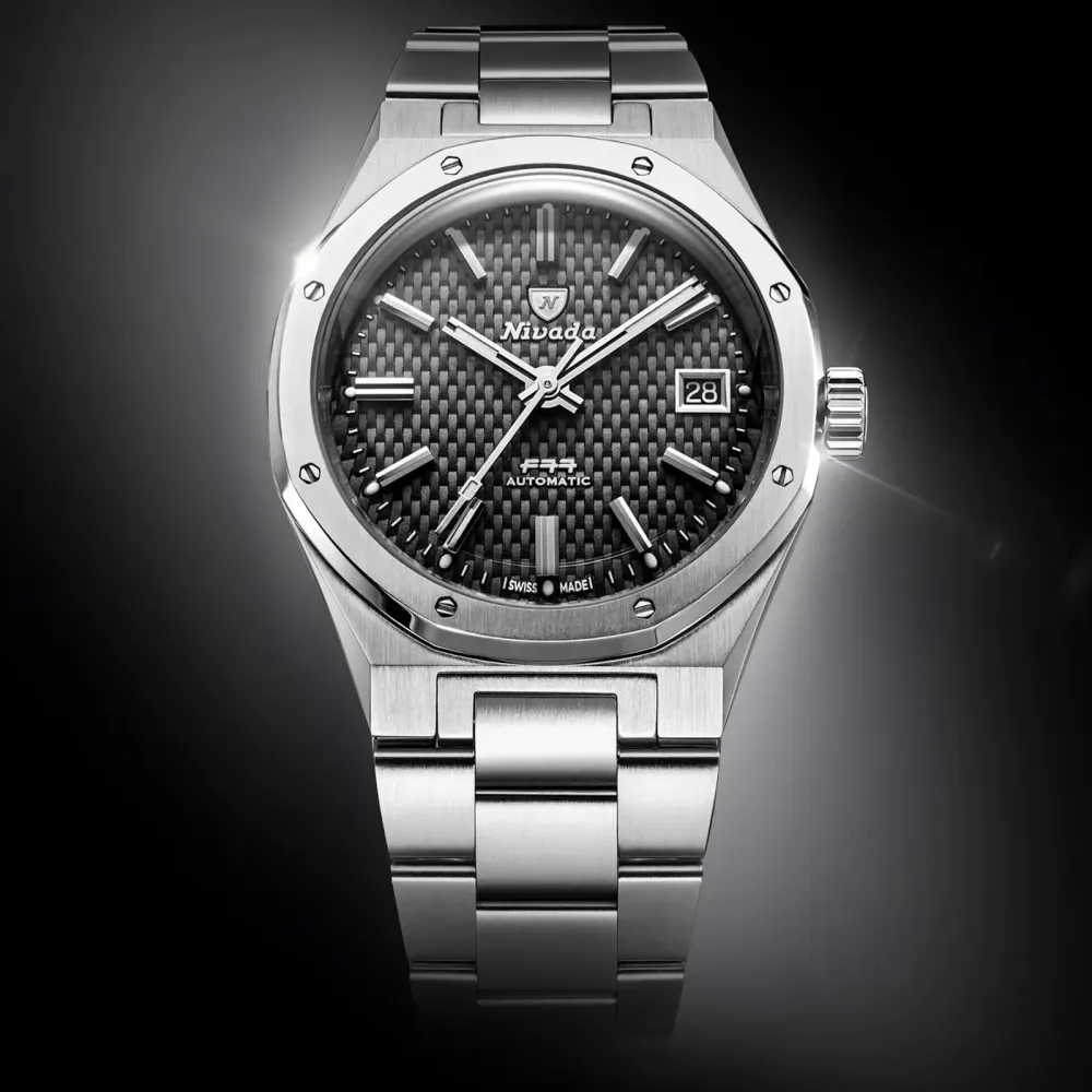 Nivada Grenchen F77 MK2 38mm Mens Watch Black in Black, additional product view 3
