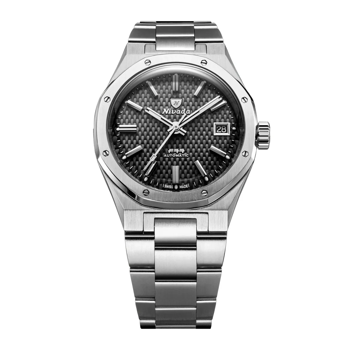 Nivada Grenchen F77 MK2 38mm Mens Watch Black