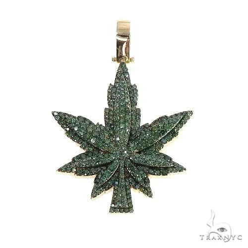 RINA - For Him CUSTOM 14K Gold Custom Made Weed Pendant 66647 in Rose Gold – Pendant