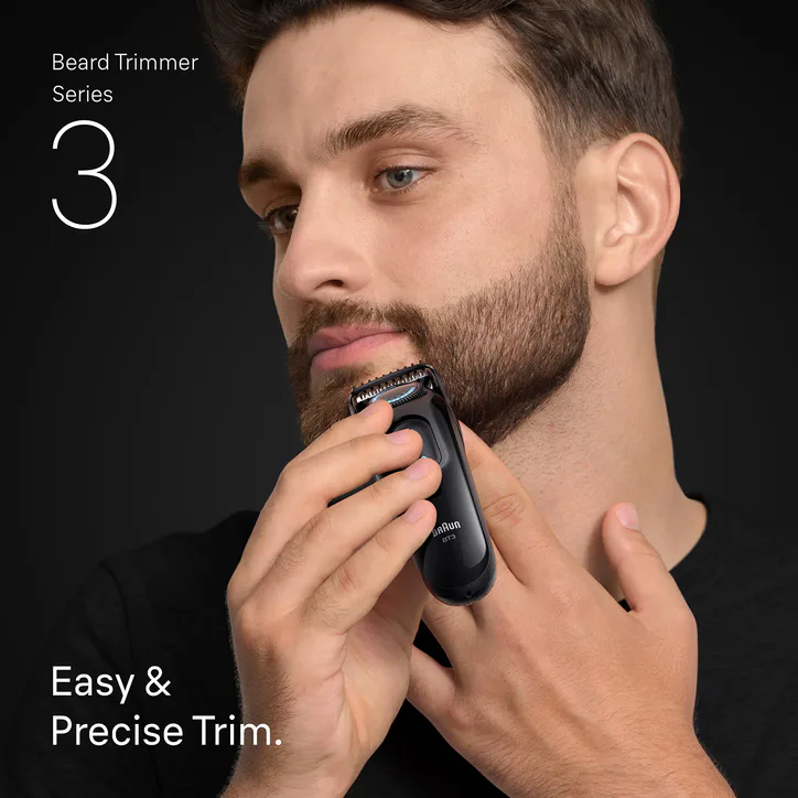 BRAUN Beard Trimmer Series 3, +2 Styling Tools, 20 Lengths, Sharp Blade, BT3500, Black detail 2