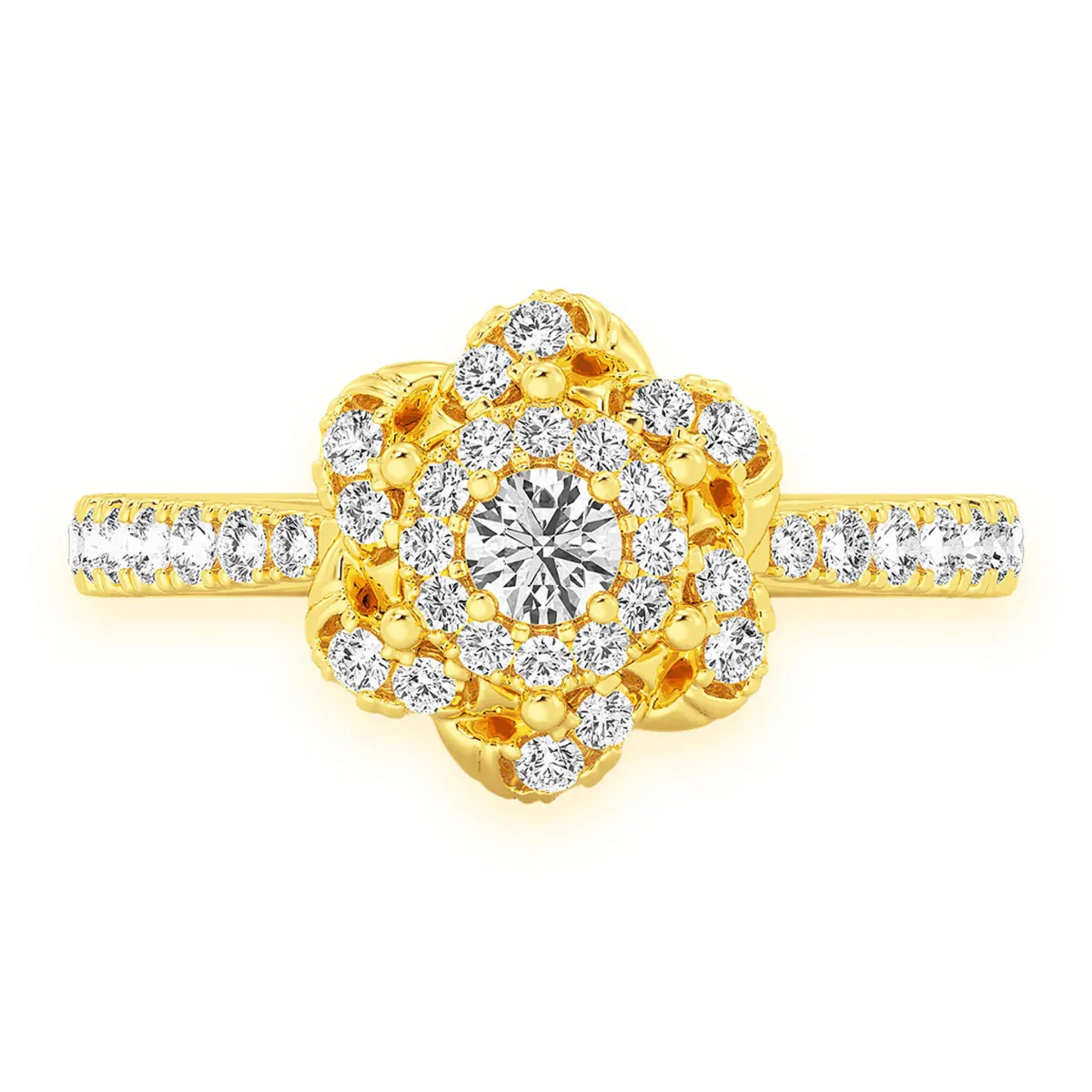 For Him Three Layer Floral Single Band Engagement Ring in Rose Gold / VS / Lab Grown Diamond – Ring