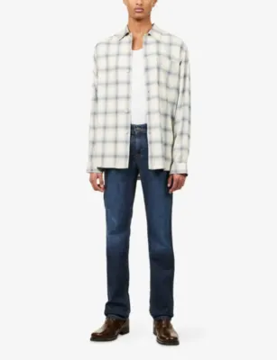 7 FOR ALL MANKIND The Straight Universe Cotton And Silk Denim Jeans in Universe, additional product view 2