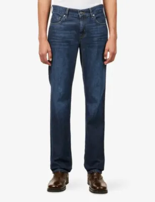 7 FOR ALL MANKIND The Straight Universe Cotton And Silk Denim Jeans in Universe, additional product view 3