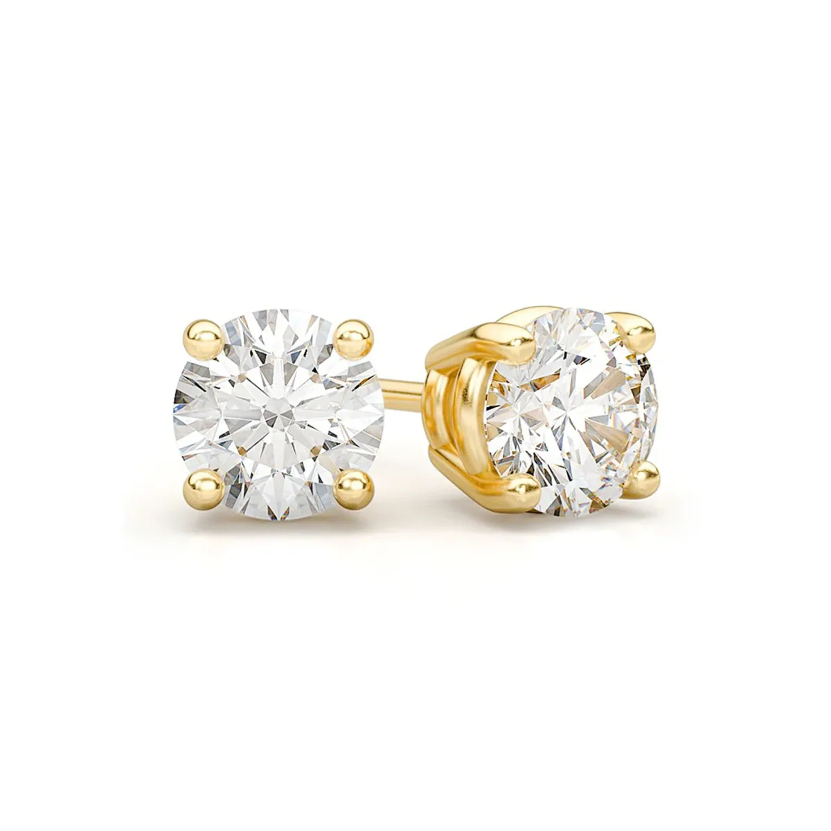For Him Solitaire Diamond Studs in 0.25ctw / Yellow Gold / Natural Diamond – Earring