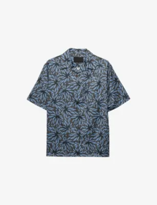 PRADA Printed Cotton Bowling Shirt - NEUTRAL