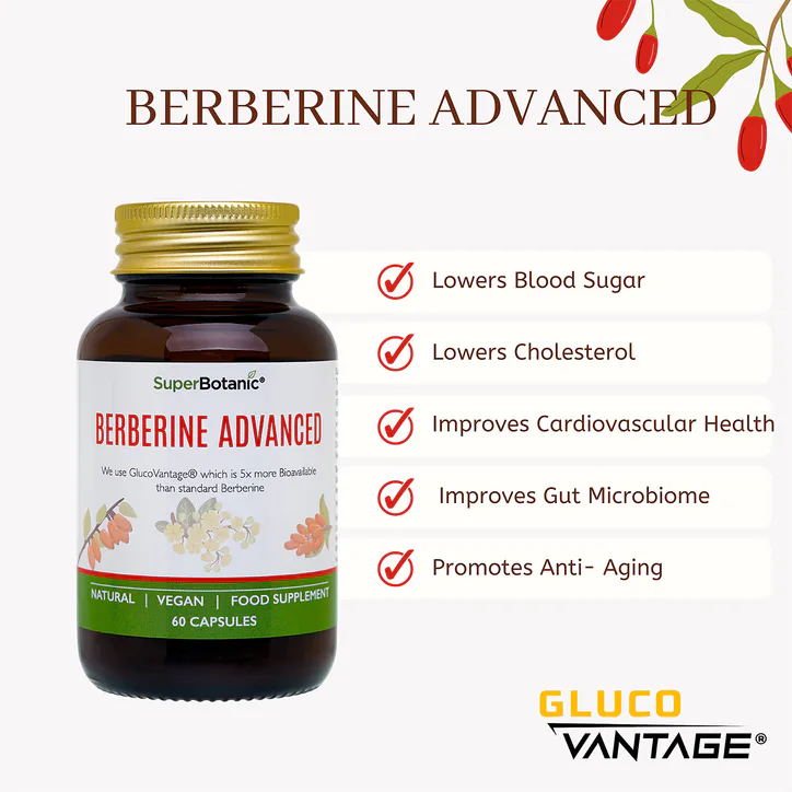 SUPER BOTANIC Berberine Advance- 60 Capsules, additional product view 3