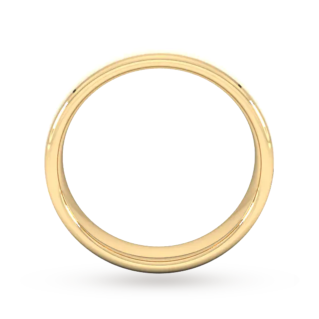 For Him 5mm Slight Court Extra Heavy Polished Chamfered Edges With Matt Centre Wedding Ring In 18 Carat Yellow Gold detail 3