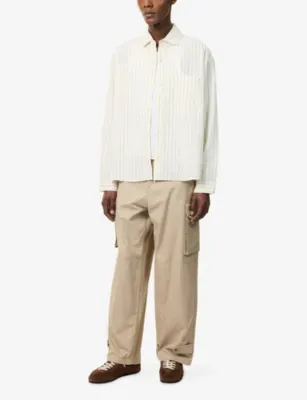 MKI MIYUKI-ZOKU Boxy-Fit Pinstripe Seersucker Cotton Shirt detail 2