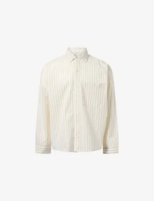 MKI MIYUKI-ZOKU Boxy-Fit Pinstripe Seersucker Cotton Shirt