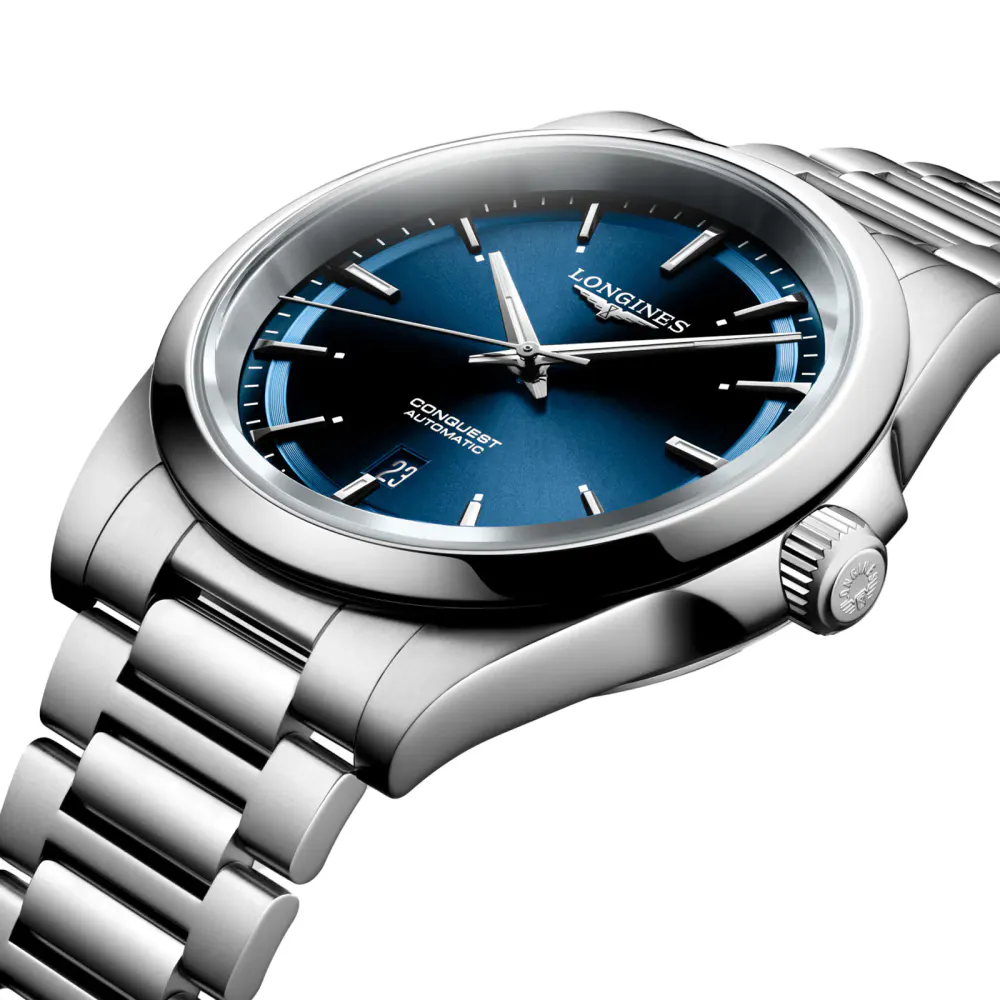 Longines Conquest 41mm Mens Watch Blue detail 2