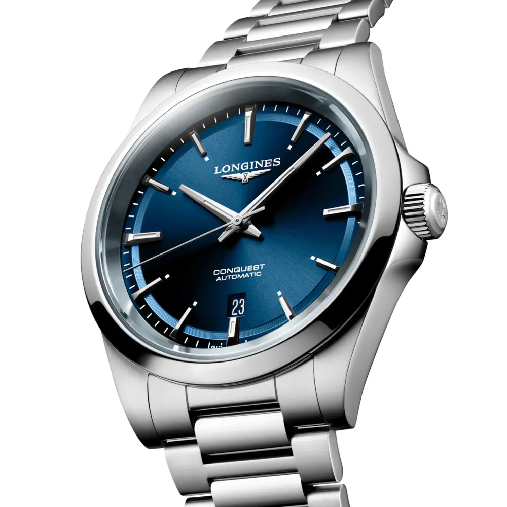 Longines Conquest 41mm Mens Watch Blue detail 3