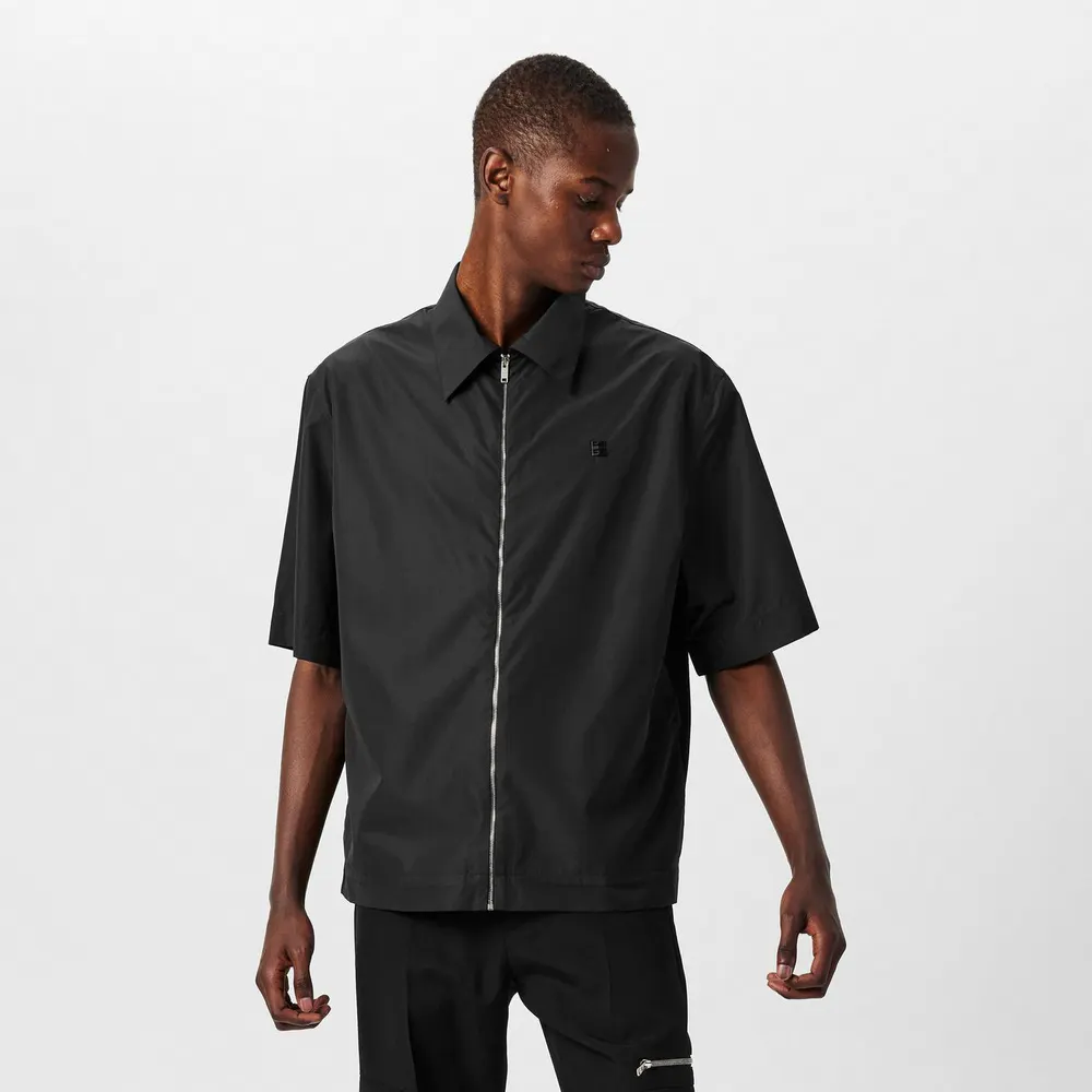 GIVENCHY Short Sleeved Zip Shirt in Black, additional product view 3