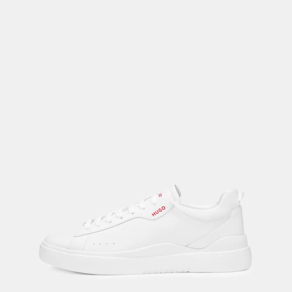 Hugo Blake Tenn Leather Trainers in White, additional product view 2