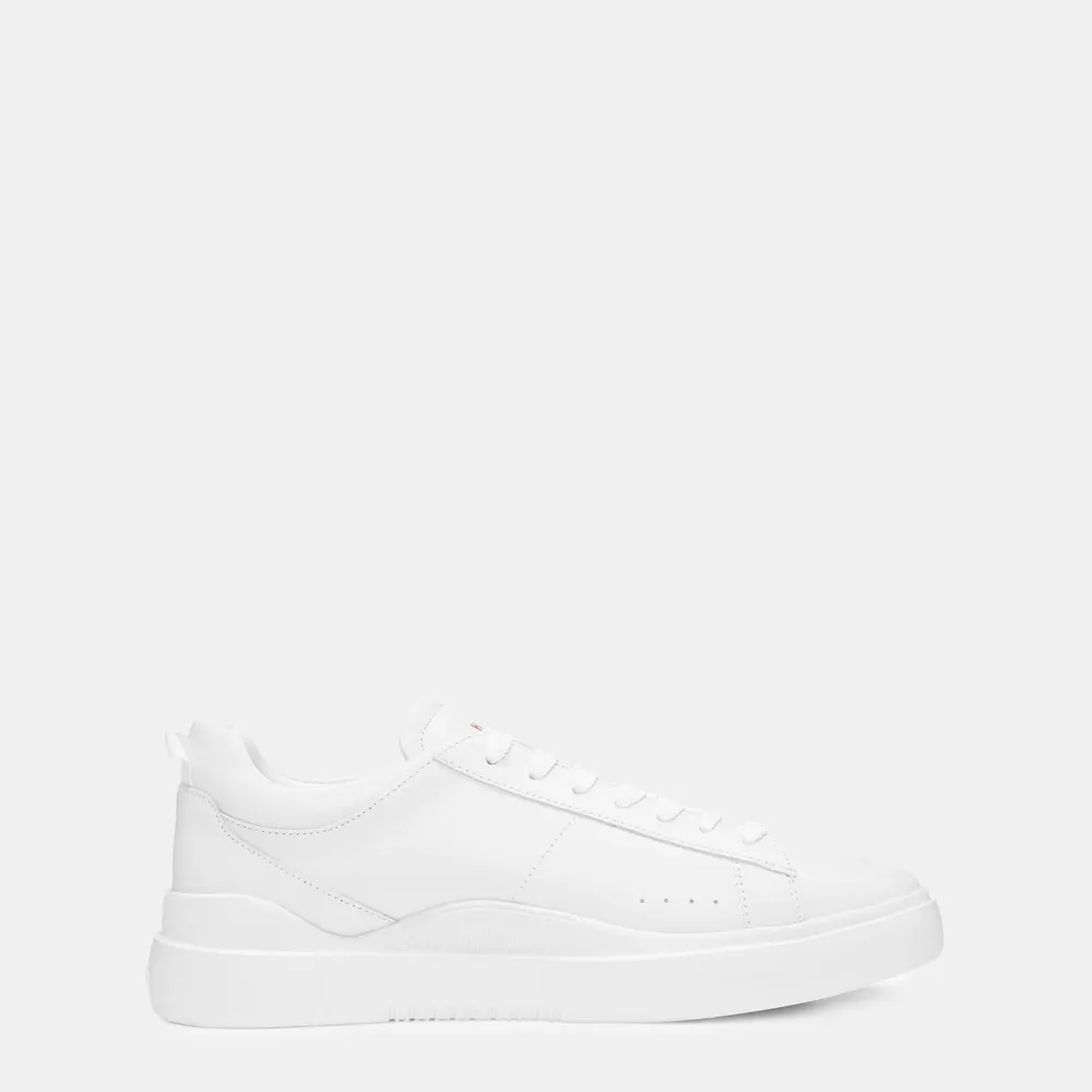Hugo Blake Tenn Leather Trainers in White – Footwear