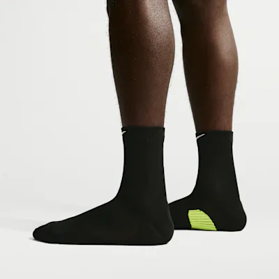 Nike Run Midweight Running Micro-Crew Socks (1 Pair) - Black/Smoke Grey/White