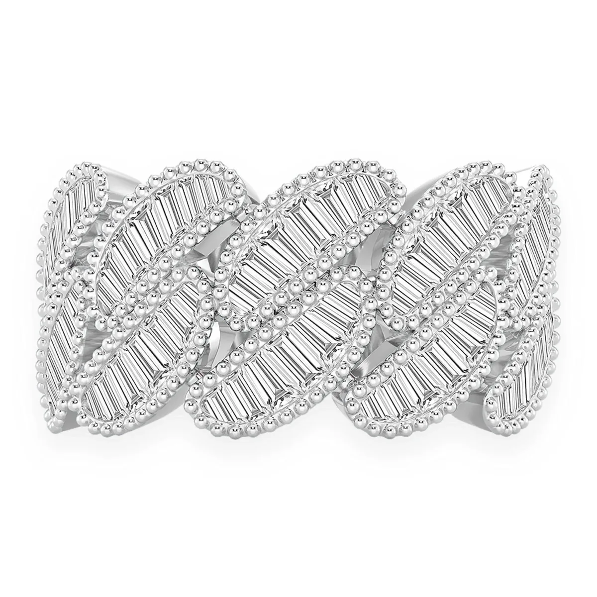 For Him Miami Cuban Baguette Diamond Ring in White Gold / Natural Diamond – Ring