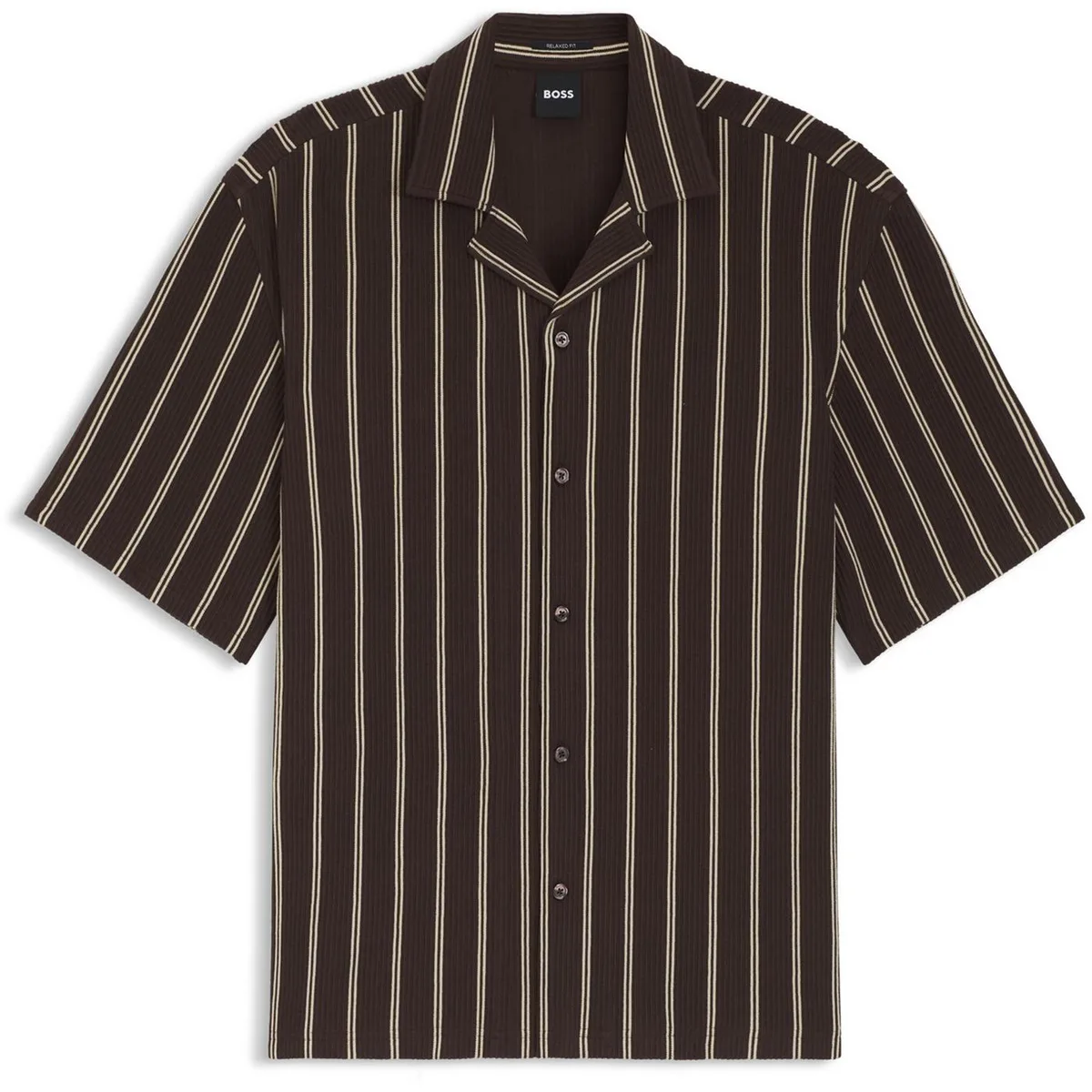 Boss Mens BOSS BLACK Lars Short Sleeve Shirt with Collar Design