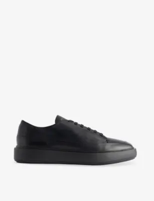 OFFICINE CREATIVE Release 001 Leather Low-Top Trainers - EUR 41 / 7 UK MEN in BLACK – Mens | Trainers | Lace up trainers