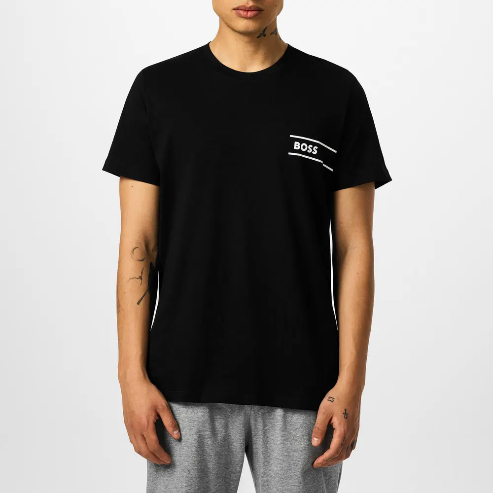 Boss Men's HBW Logo T-Shirt in Black 002, additional product view 3