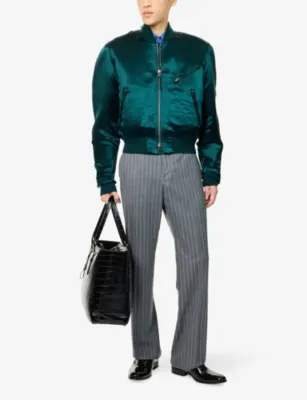 TOM FORD Varsity Zip Satin Bomber Jacket detail 2