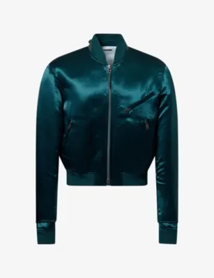 TOM FORD Varsity Zip Satin Bomber Jacket