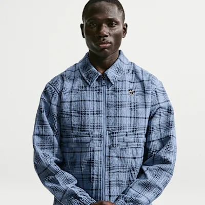 Nike Tartan Men's Loose Golf Jacket - Work Blue/Black