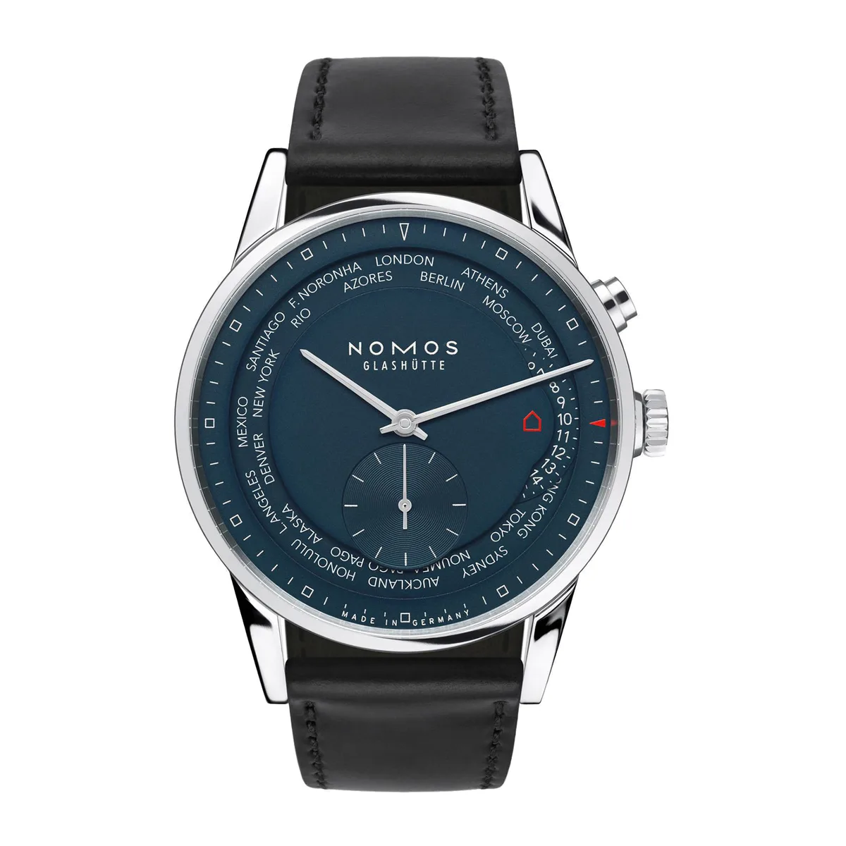 NOMOS Glashutte Zurich Worldtimer Midnight Blue 40mm Mens Watch