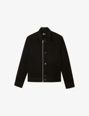 THE KOOPLES Collared Zip-Up Leather Jacket