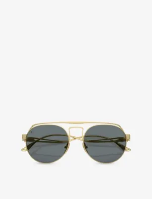 FERRARI FH1025T Round-Frame Metal Sunglasses