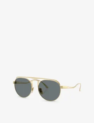 FERRARI FH1025T Round-Frame Metal Sunglasses in GOLD, additional product view 2