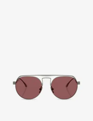 FERRARI FH1025T Round-Frame Metal Sunglasses in GREY – Mens | Sunglasses | Round