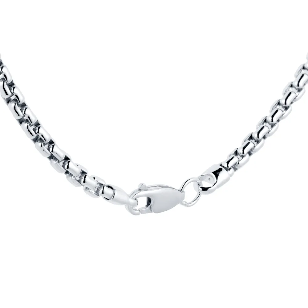 For Him Silver Mens Box Belcher Necklace detail 3