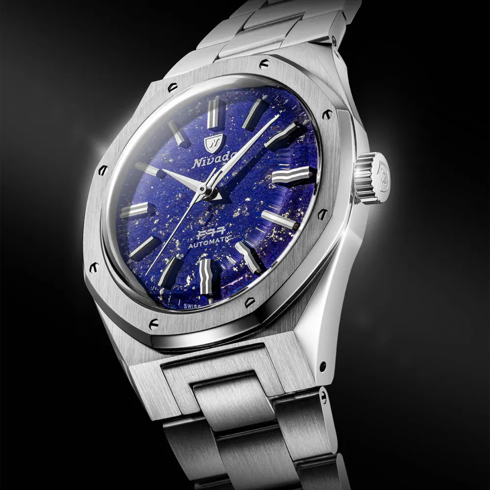 Nivada Grenchen F77 MK2 38mm Mens Watch Blue in Blue, additional product view 2
