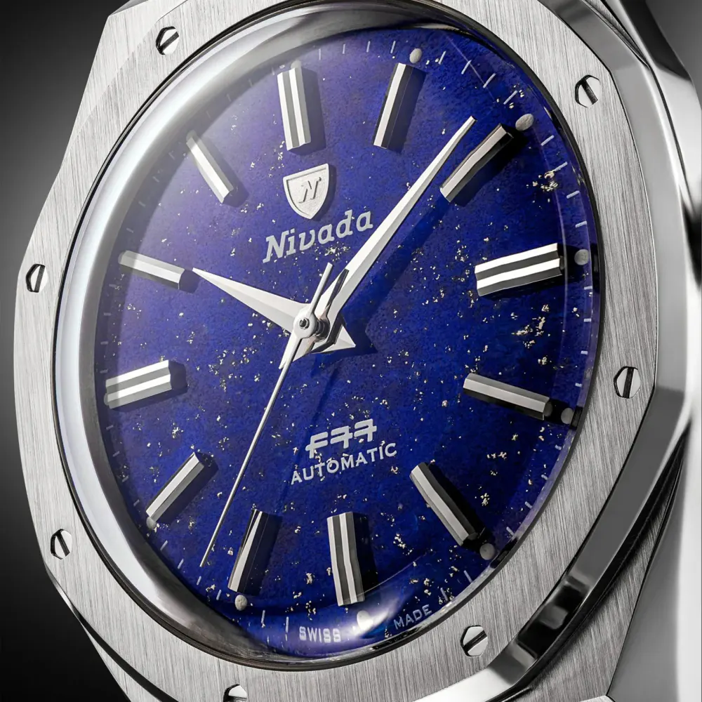 Nivada Grenchen F77 MK2 38mm Mens Watch Blue in Blue, additional product view 3