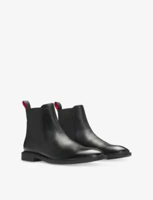 HUGO Brand-embossed faux-leather Chelsea boots - EUR 41 / 7 UK MEN detail 3