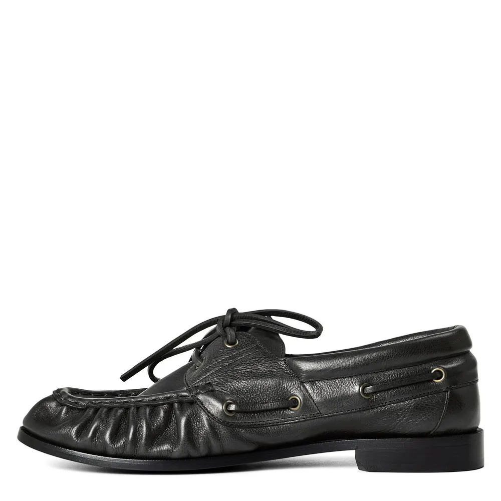 Saint Laurent Saint Boat Shoe Sn64 in Black, additional product view 2