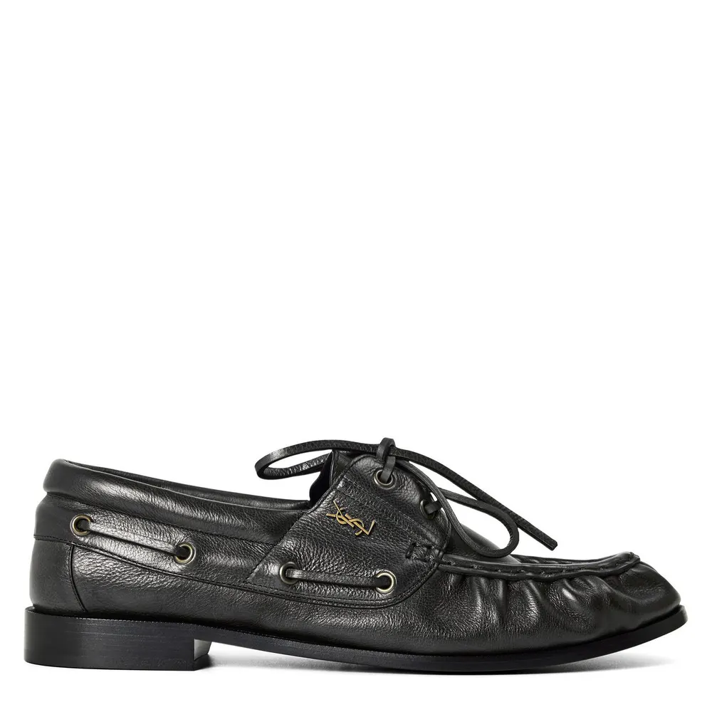 Saint Laurent Saint Boat Shoe Sn64 in Black – Footwear