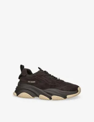 STEVE MADDEN Possess Faux-Leather Trainers - EUR 42 / 8 UK MEN in Brown, additional product view 3